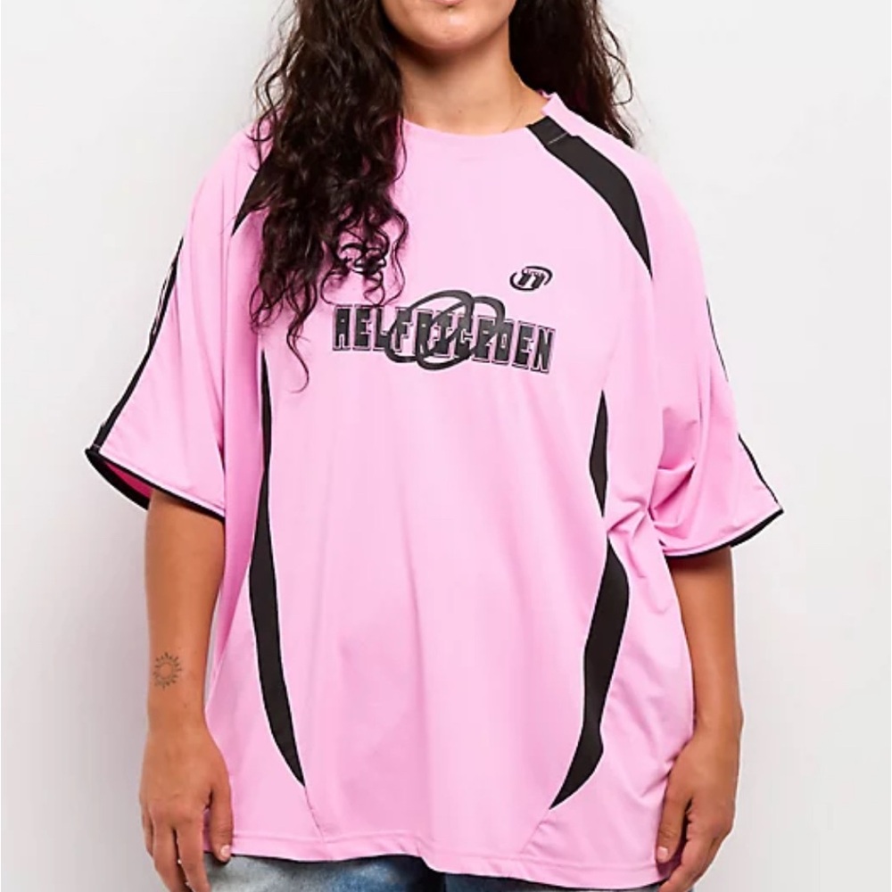 Aelfric Eden Contrast Color Striped Pink Soccer Jersey